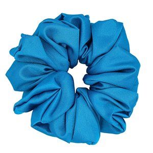 Large Ruched Headband, Turquoise Blue Satin Headband